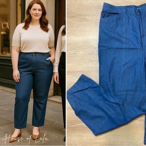 🖤2/$20 NWT Lightweight Casual Jeans Elastic Waist Straight Leg Mid Rise Size 18